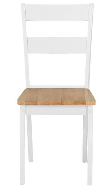 Esszimmerstuhl GEORGIA 2er Set Braun - Weiß - Massivholz - 45 x 89 x 43 cm