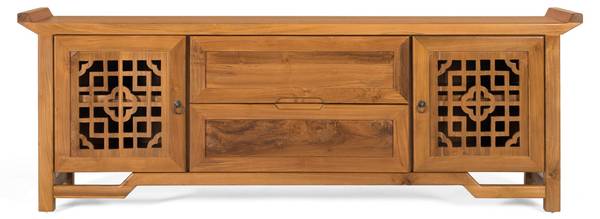 TV-Schrank 2338 Braun - Massivholz - 42 x 60 x 180 cm