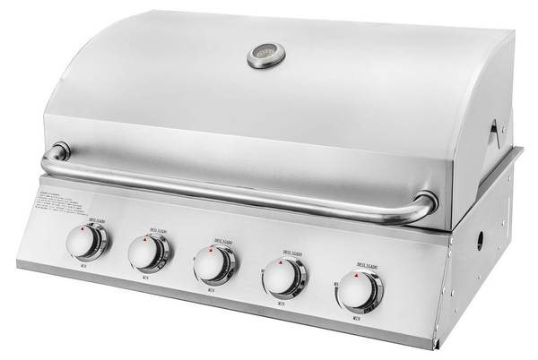 Gasgrill - Einbau-Edehlstahlgrill Silber - Edelstahl - 60 x 50 x 85 cm