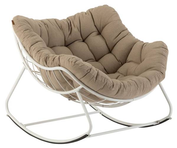 Fauteuil oeuf à bascule PAOPAO Marron - Métal - 83 x 109 x 96 cm