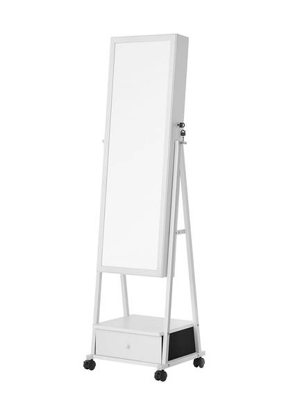 Schmuckorganizer Ganzkörperspiegel Weiß - Holzwerkstoff - 37 x 153 x 42 cm