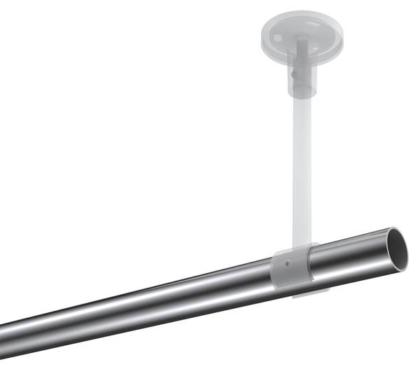 Gardinenstange 1-Lauf Sonette Luino Silber - Metall - 240 x 16 x 5 cm