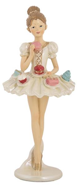 Dekorationsfigur Ballerina Deco&Ohnny Weiß - Kunststoff - 10 x 24 x 10 cm