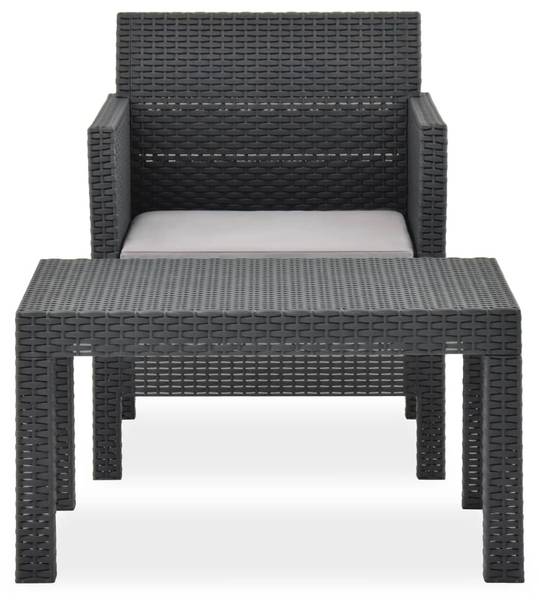 Salon de jardin 315641 (lot de 2) Gris - Polyester - Polypropylène - 58 x 41 x 58 cm