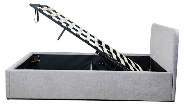 Bett YSA mit Bettkasten Grau - Holzwerkstoff - 150 x 88 x 205 cm