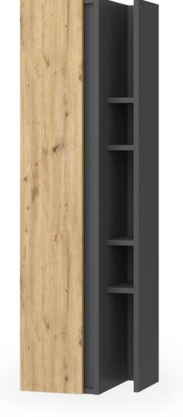 Armoire murale Edelin 57991 Anthracite - Imitation chêne noueux