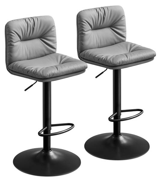 Tabourets de bar Moroni lot de 2 Gris - Textile - 41 x 110 x 47 cm