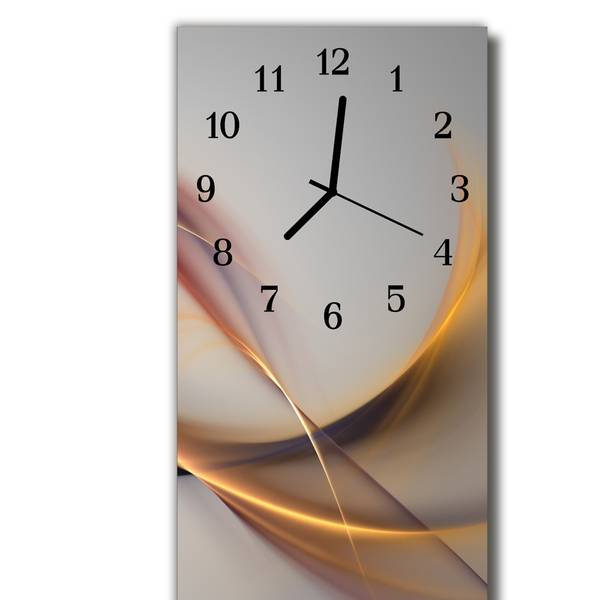 Wanduhr Abstrakt Beige Beige - Glas - 30 x 60 x 1 cm
