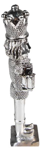 Kerstdecoratie Notenkraker Xmas&Boston zilver - kunststof - 4 x 19 x 5 cm