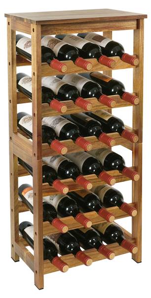 Weinregal Akazienholz 24 Flaschen Braun - Akazie - 24 x 82 x 36 cm