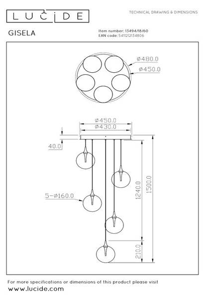 Suspension GISELA Noir - Transparent