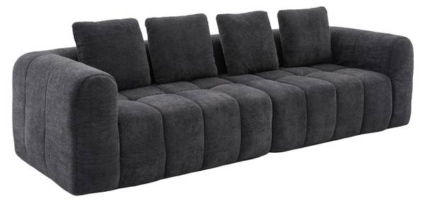 4-Sitzer Sofa LF-RSN-PRM Grau - Webstoff - 260 x 70 x 96 cm