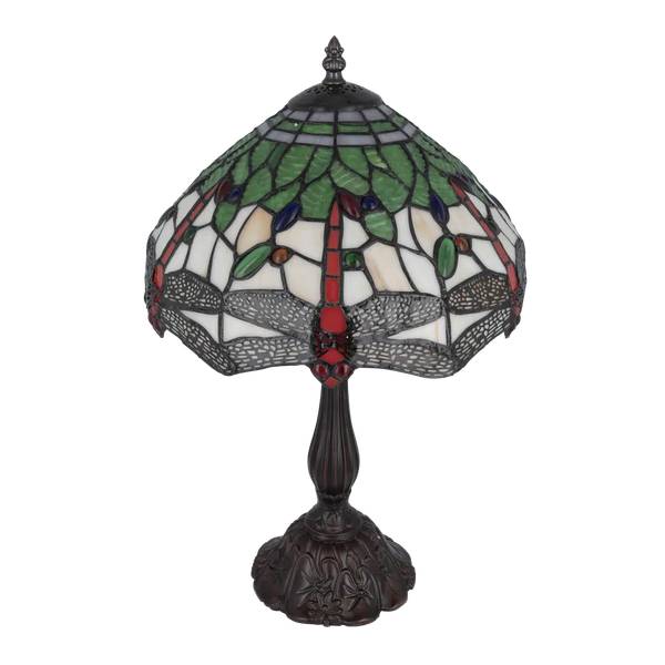 Tiffany Tischlampe Libelle 7032 Grün - Glas - 30 x 47 x 30 cm
