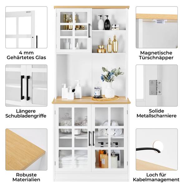 Buffetschrank ARE34 Weiß - Holzwerkstoff - 80 x 183 x 37 cm