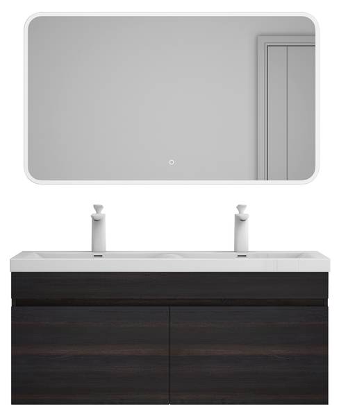 Badmöbel-Set Botanica (2er-Set) Braun - Holzwerkstoff - 144 x 55 x 48 cm