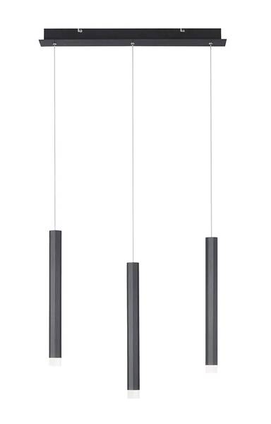 LED Pendellampe Pendel Bruno Schwarz - Metall - 8 x 120 x 55 cm