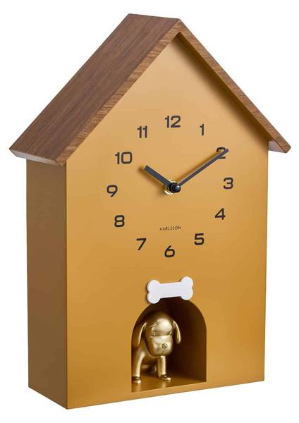 Wanduhr Dog House Gelb