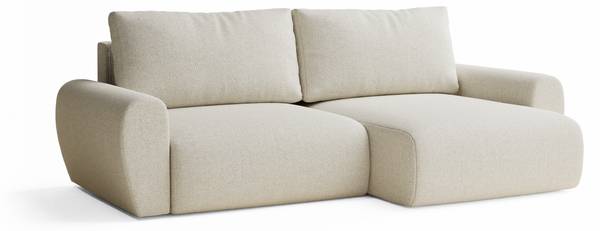 Schlafsofa Numba Creme - Ecke davorstehend rechts - Ottomane davorstehend rechts