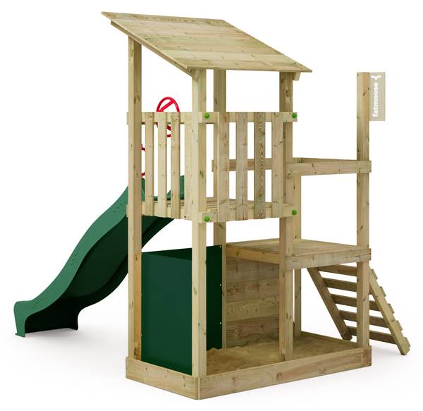 Spielturm FruityForest Rutsche Grün - Massivholz - 274 x 245 x 205 cm