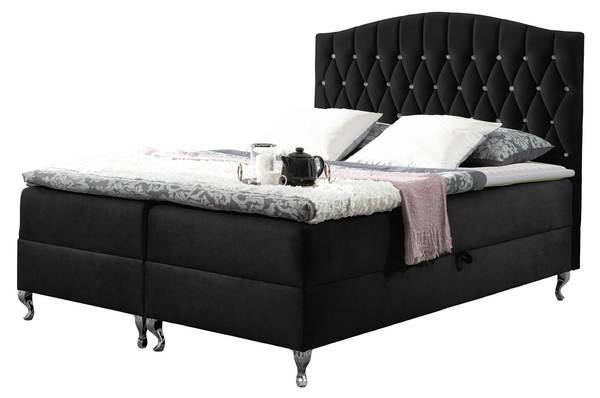 Boxspringbett Puerto Schwarz - Liegefläche Breite: 180 cm