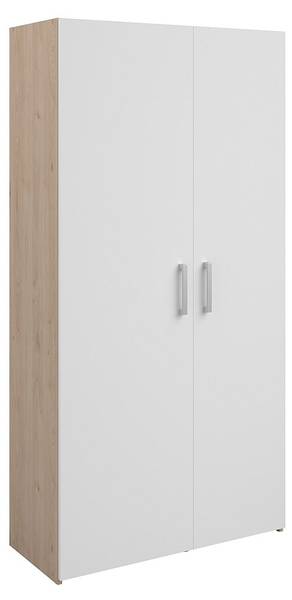 Badschrank ERKANO Braun - Weiß - Holz teilmassiv - 92 x 185 x 42 cm