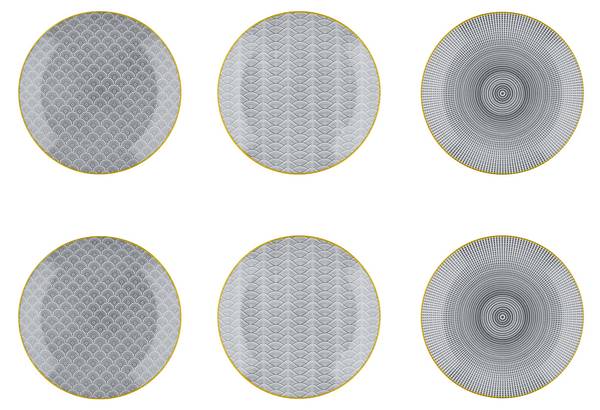 Ensemble d'assiettes PATTERN Ø21cm Gris - Céramique - 21 x 3 x 21 cm