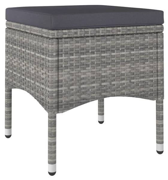 Gartenstuhl und Hocker 3011341(4-teilig) Grau