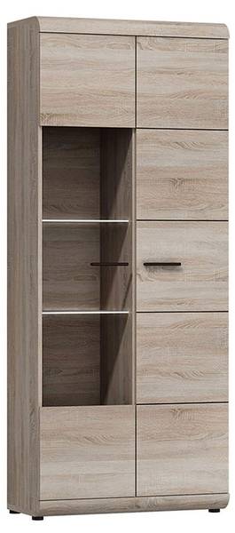 Hochvitrine Link Braun - Holzwerkstoff - 80 x 194 x 37 cm