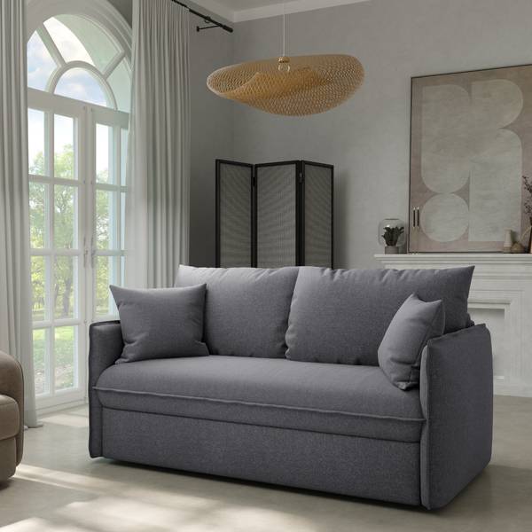 Sofa MIRA Grau - Massivholz - 104 x 90 x 185 cm