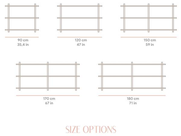 Wandregal Miramar Unlackiert Breite: 90 cm