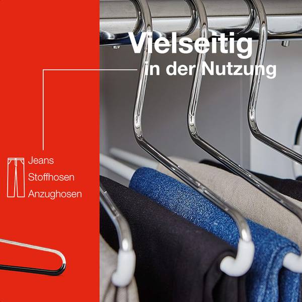 Hosenbügel KH C 10er-Set Schwarz - Tiefe: 32 cm - Anzahl Teile im Set: 10