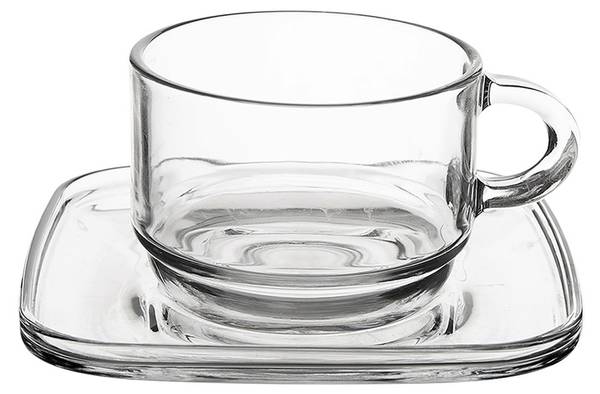 Tasse mit Untertasse 6er Set 129672 14 x 7 x 14 cm