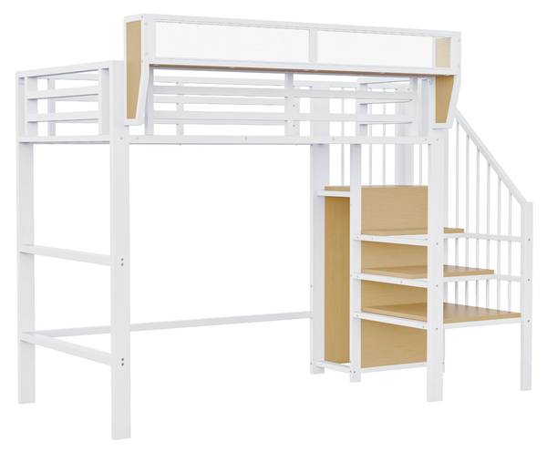 Hochbett AtticSHEF Ⅰ Weiß - Breite: 95 cm