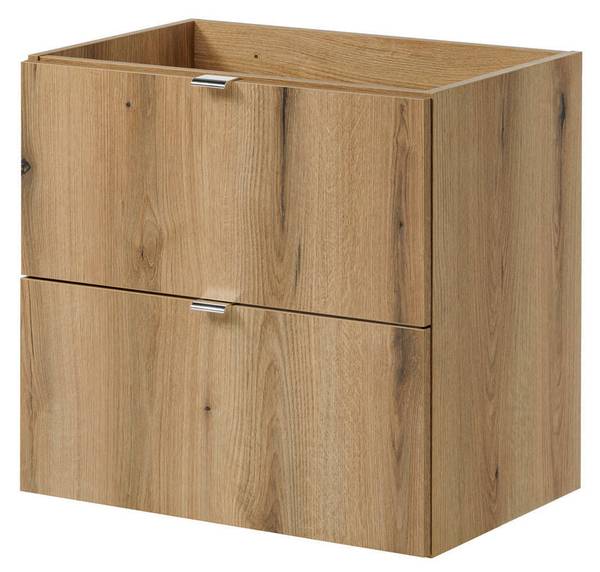 Wastafelonderkast met wastafel Skelbolu eikenhouten look