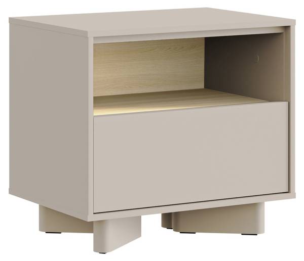 Table de chevet DISTRIA Gris - Mélamine - 50 x 46 x 35 cm