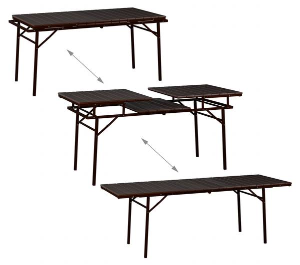 Table de jardin extensible 8 personnes Marron