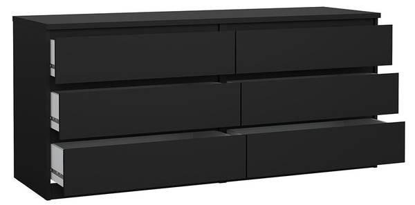 Kommode Naia Schwarz - Holz teilmassiv - 154 x 68 x 50 cm