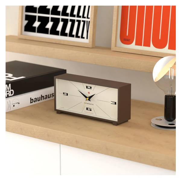 Staande klok Thunderbird bruin - wit - kunststof - 28 x 14 x 8 cm