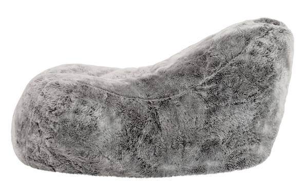 Zitzak Lounger Dream grijs - velours - 105 x 51 x 130 cm