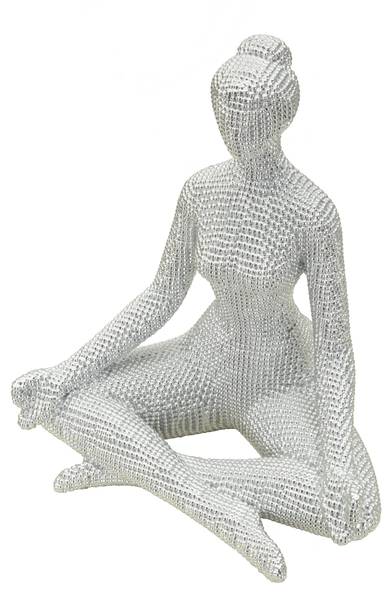 Skulptur Zen Pearl Yoga Grau - Kunststoff - 21 x 23 x 16 cm