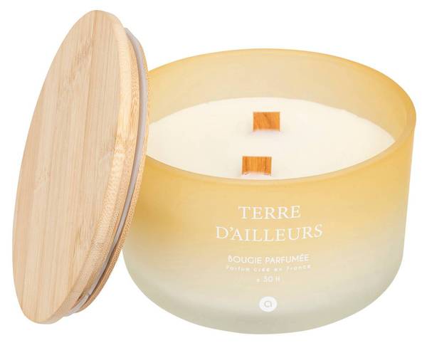 Duftkerze moschusblütenblätter TERRE D Weiß - Glas - 8 x 13 x 13 cm