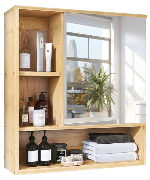 Armoire Toilette  JJ-ZZ1338 Marron - Bambou - 16 x 61 x 56 cm