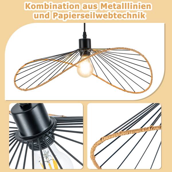Hängelampe Ozx Schwarz - Eisen - 50 x 120 x 10 cm