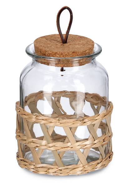 Vorratsglas "Boho" m. Korkdeckel Höhe: 16 cm