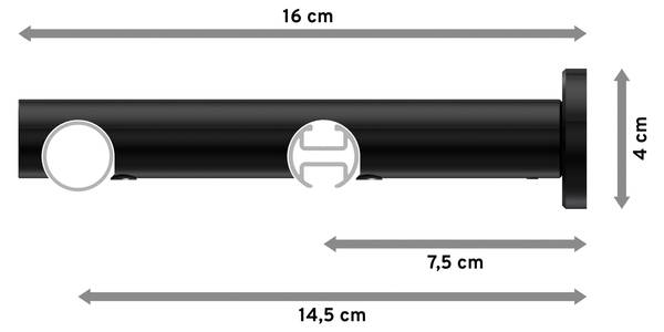 Rohr-Innenlaufstange Platon Luino Breite: 240 cm