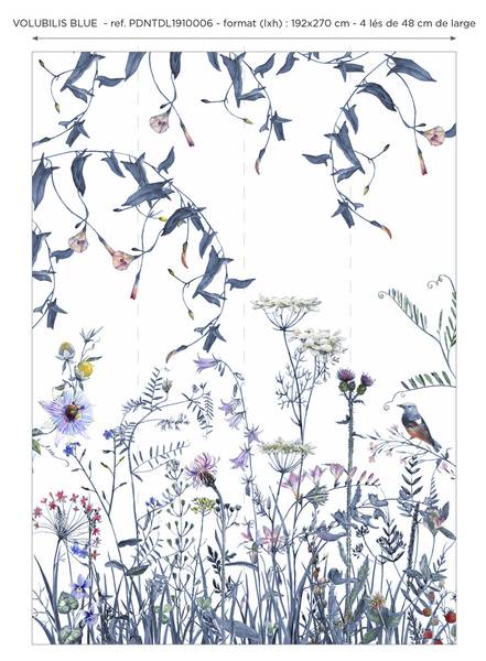 Panorama-Tapete Volubilis Blue Papier - 192 x 270 x 192 cm