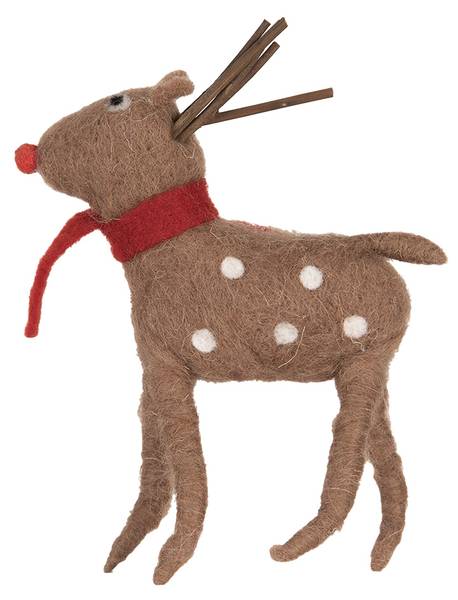 Dekorationsfigur Rentier Xmas&Robert Braun - Kunststoff - 4 x 19 x 14 cm