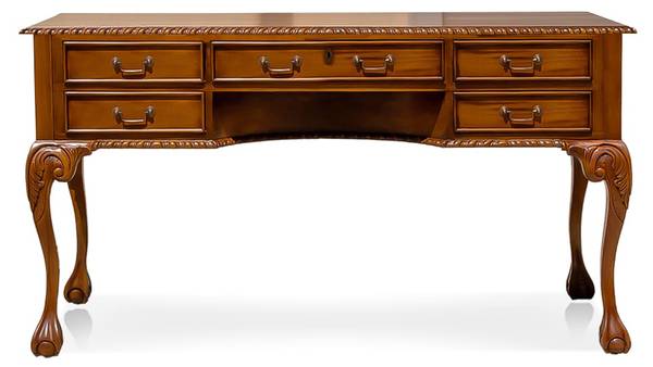 Schreibtisch CHIPENDALE I Braun - Holz teilmassiv - 160 x 79 x 80 cm