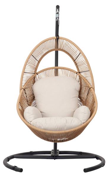 Chaise suspendue Tim avec coussin Bois