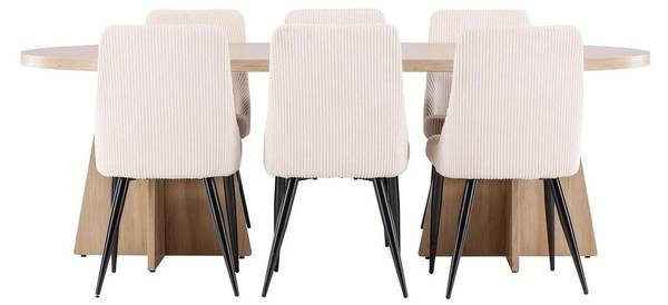 Essgruppe Bootcut + Leone (7-teilig) Braun - Cord - 230 x 76 x 115 cm